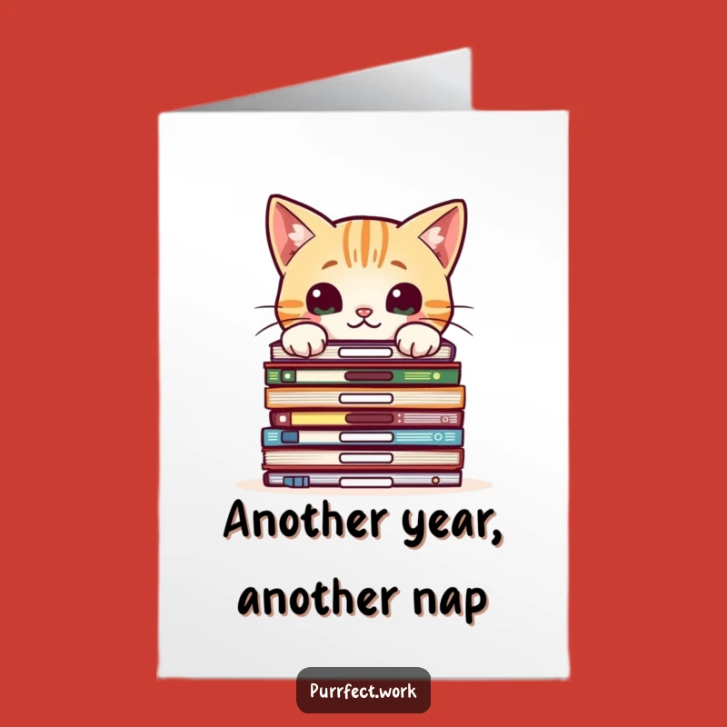 Free Printable Birthday Card: Curious Cat, File Stack Humor, Downloadable Gift