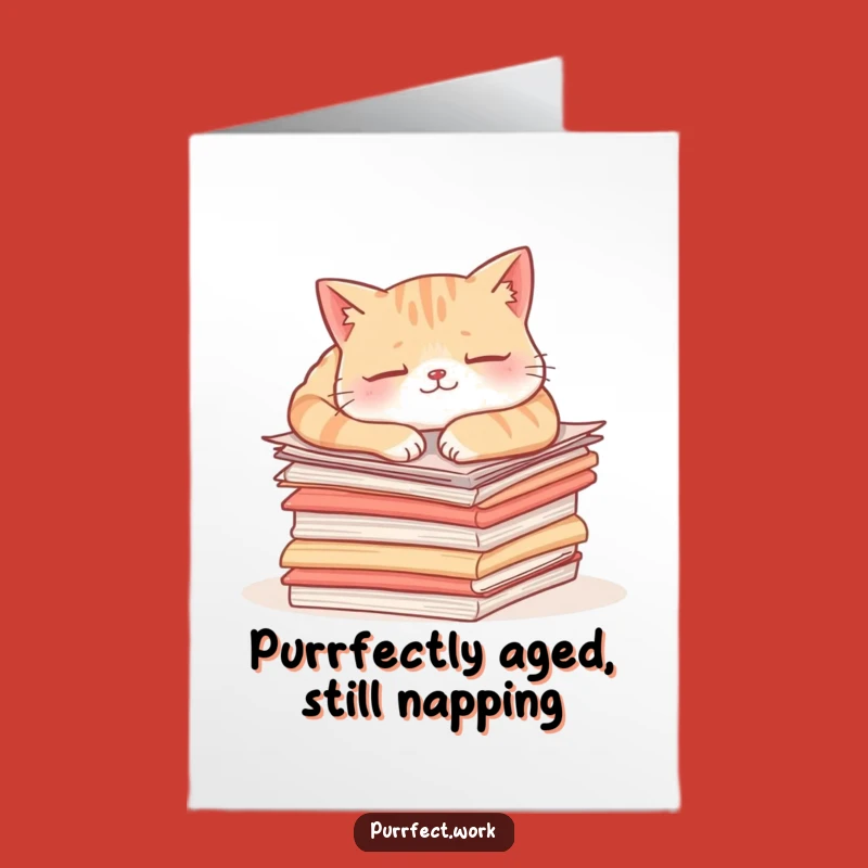 Free Printable Birthday Card: Funny Cat Napping, Perfect Hilarious Downloadable Gift