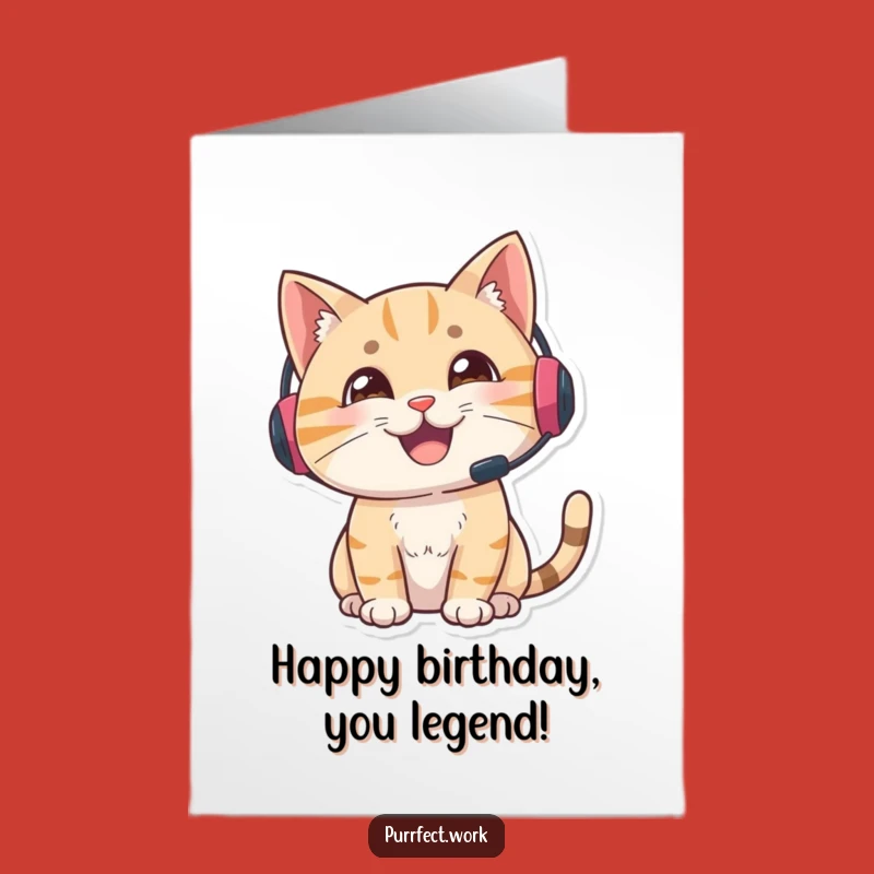 Support Cat Free Printable Birthday Card - Funny Downlodable Tech Gift
