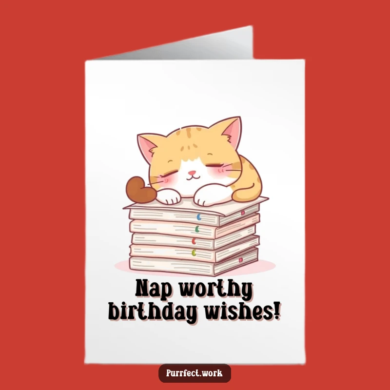 Free Printable Birthday Card: Napping Cat Documents for a Hilarious Downloadable Gift