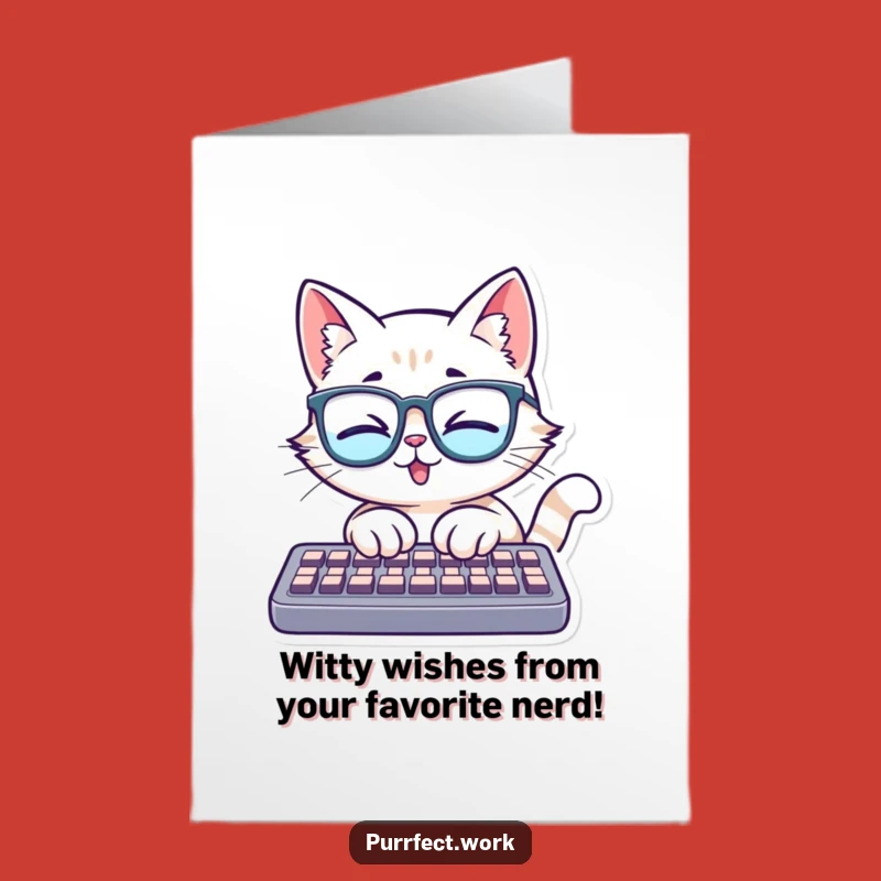 Free Printable Birthday Card: Speedy Cat Typist - Funny Downloadable Gift for Writers!