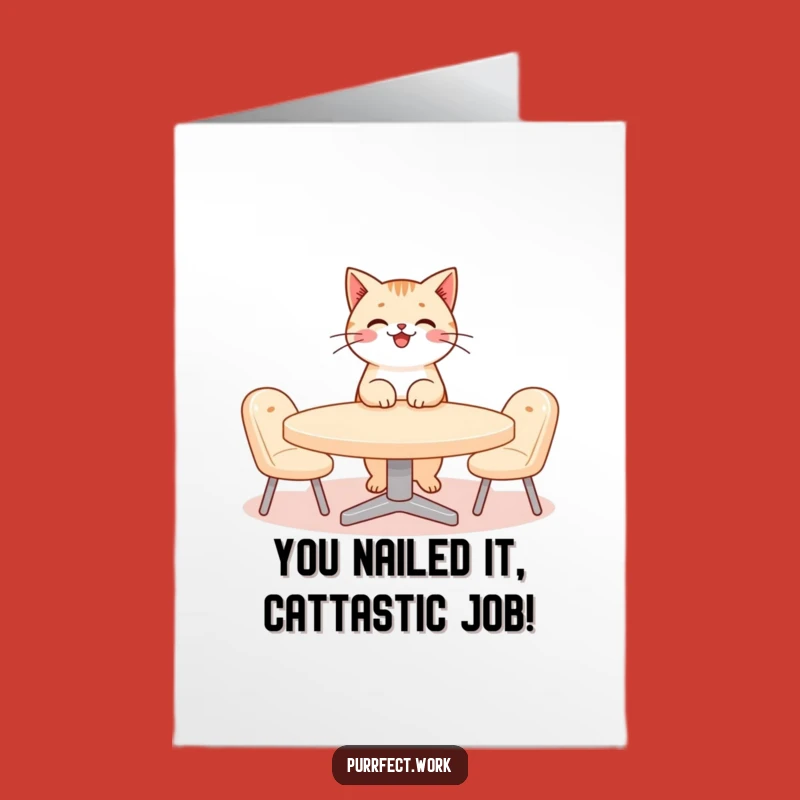Free Printable Congrats Card: Amusing Cat Meeting - Great Downloadable Gift for Success