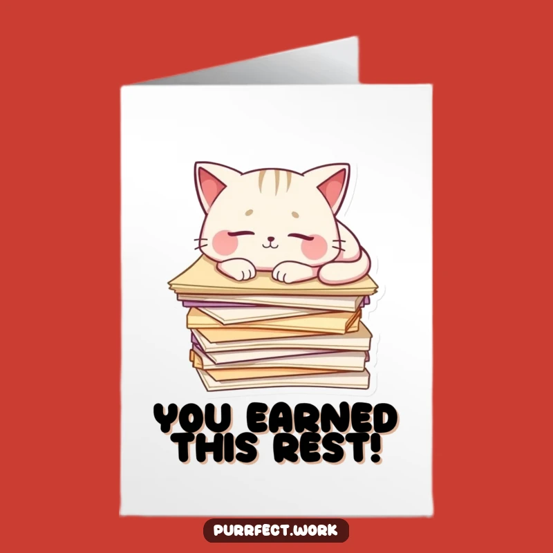 Free Printable Congrats Card Funny Cat Paper Nap Downloadable