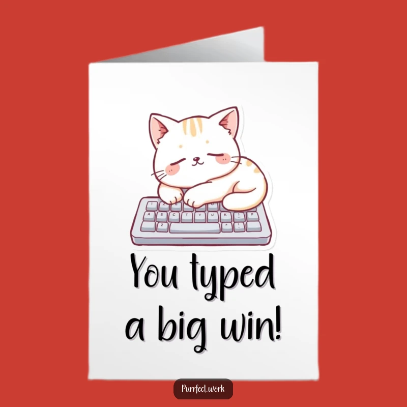 Free Printable Congrats Card: Keyboard Cat Break - Funny Downloadable Gift