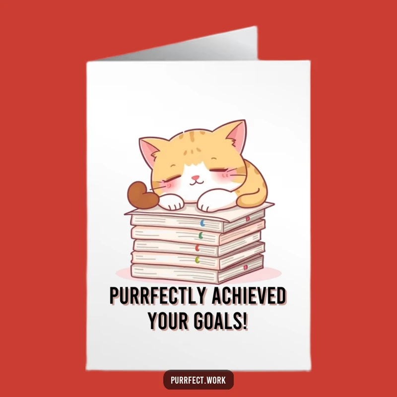 Free Printable Congrats Card: Napping Cat Docs for a Humorous Downloadable Success