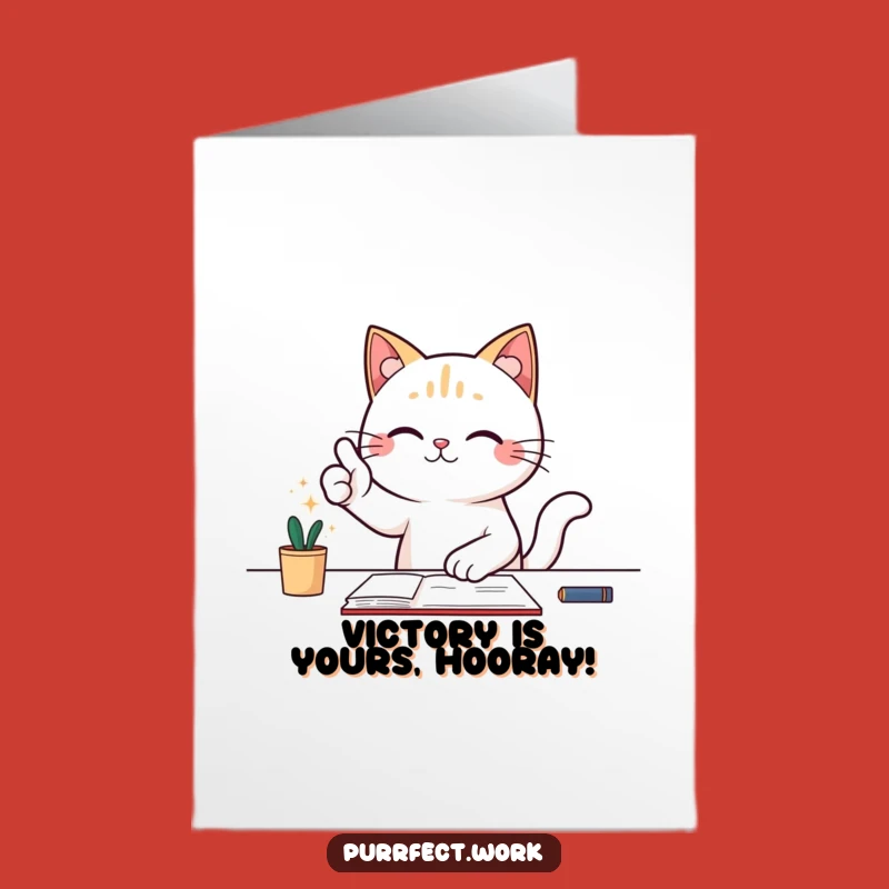 Free Printable Congratulations Card: Funny Cat Thumbs Up, Downloadable to Celebrate Wins