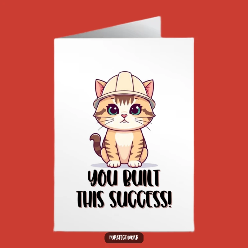 Free Printable Congrats Card: Determined Cat Tackles New Beginnings!