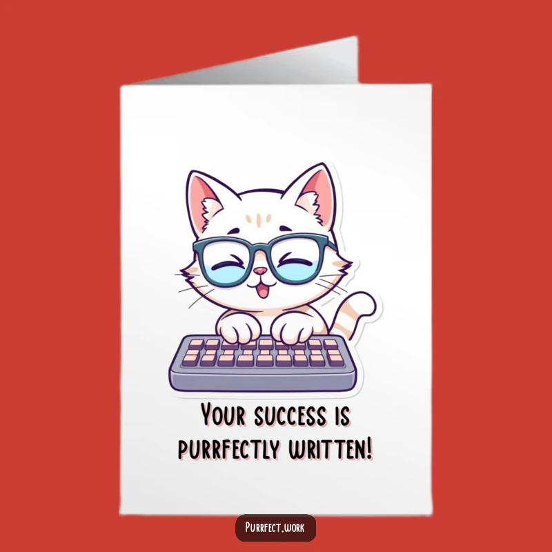 Free Printable Congrats Card: Cat Finishes Novel - Funny Downloadable Achievement!
