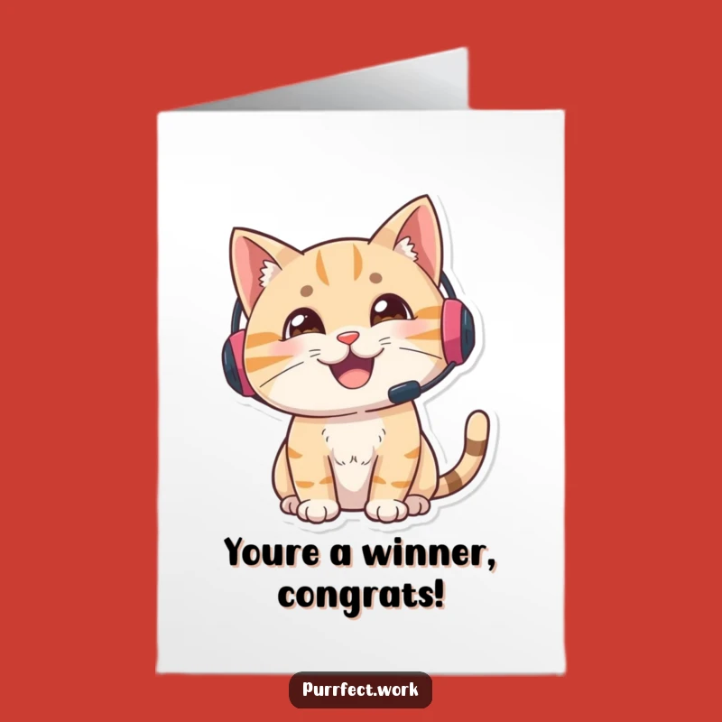 Free Printable Support Cat Congrats Card - Engaged Listener Downloadable Gift