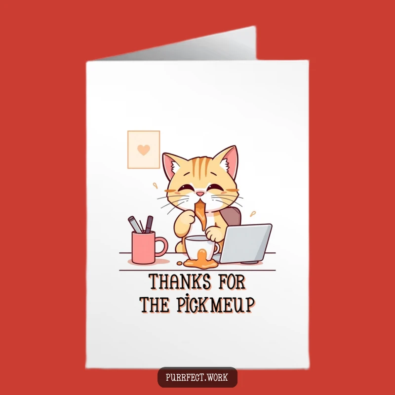 Free Printable Thank You Card: Clumsy Cat Coffee - Humorous Downloadable