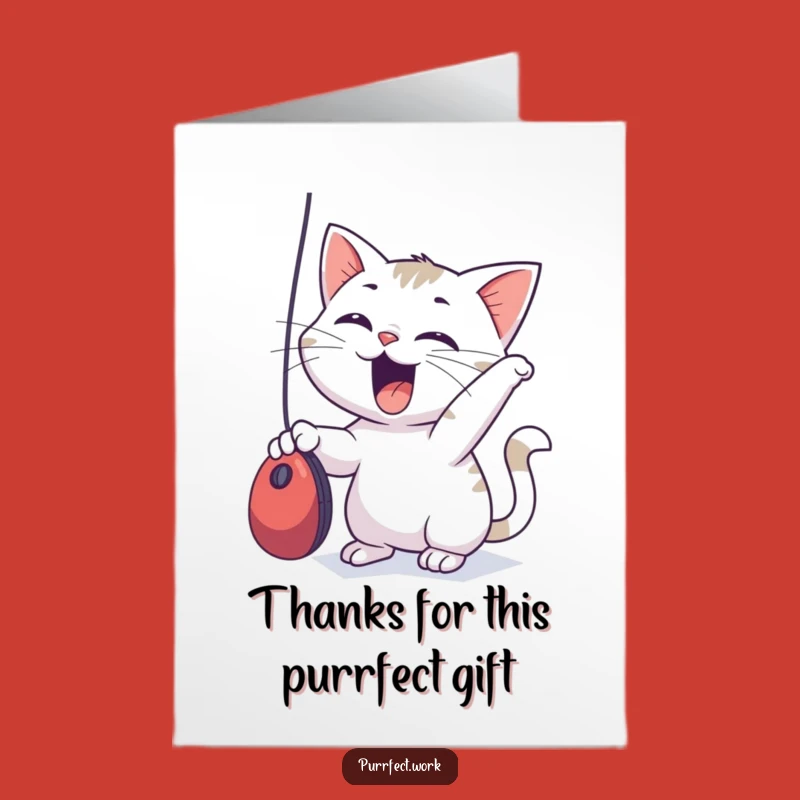 Free Printable Thank You Card: Excited Cat Pouncing - Express Thanks Playfully