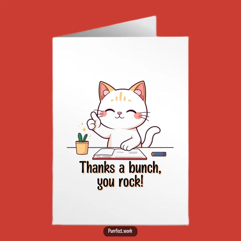 Free Printable Thank You Card: Funny Cat Thumbs Up, Downloadable Appreciation for Help