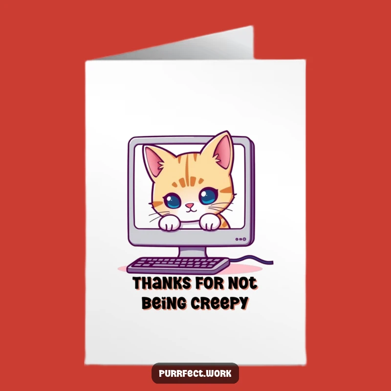 Free Printable Thank You Card: Mischievous Cat Tech Support, Downloadable Greeting, Funny DIY Gift
