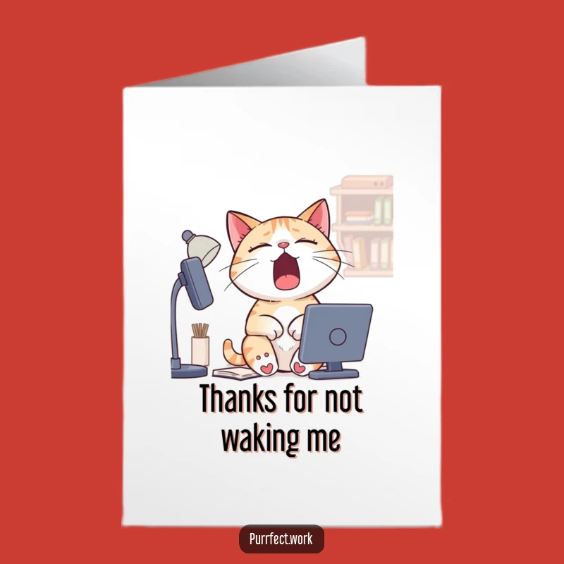 Free Printable Thank You Card: Sleepy Cat Thanks You Much, Downloadable Greeting, Funny DIY Gift