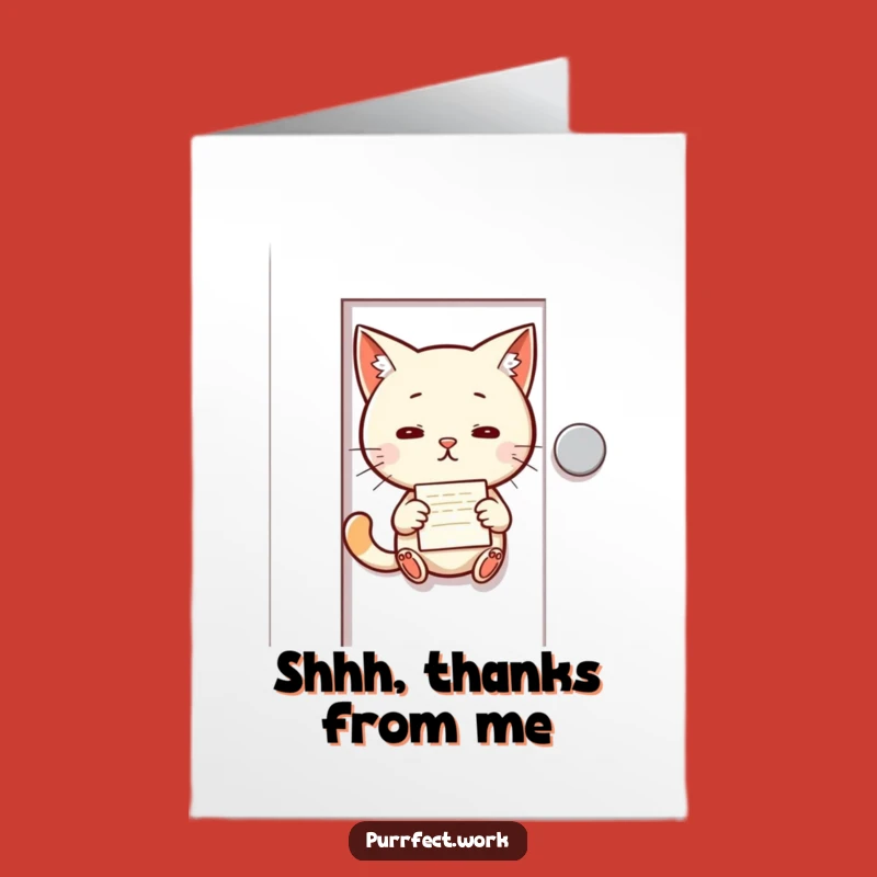 Free Printable Thank You Card: Stealth Cat Delivers Thanks - Downloadable Gift