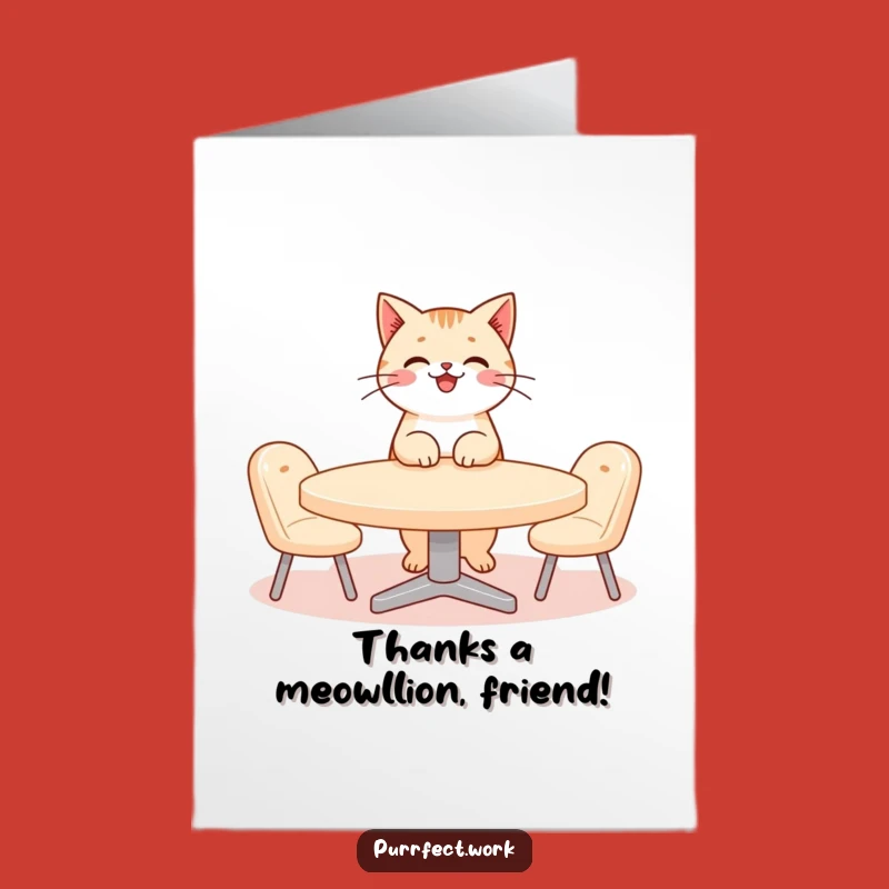 Free Printable Thank You Card: Whimsical Cat Meeting - Appreciative Downloadable Gift