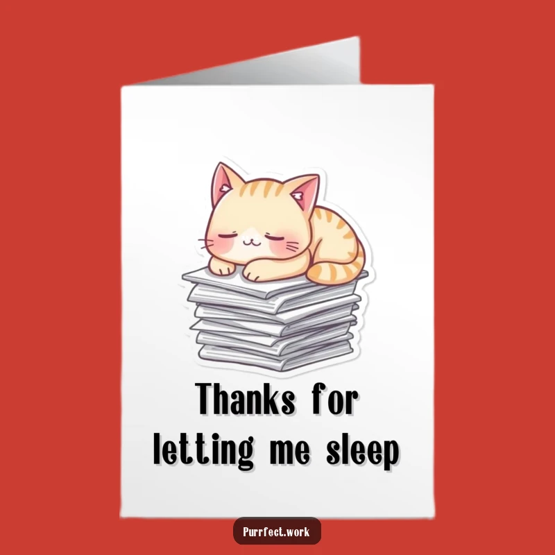 Free Printable Thank You Card: Napping Cat - Express Gratitude Sleepily