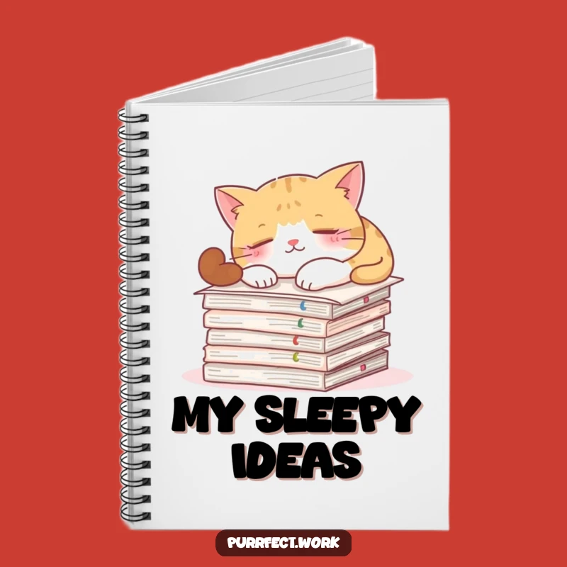 Funny Cat Office Notebook - Hilarious Napping Kitty Journal