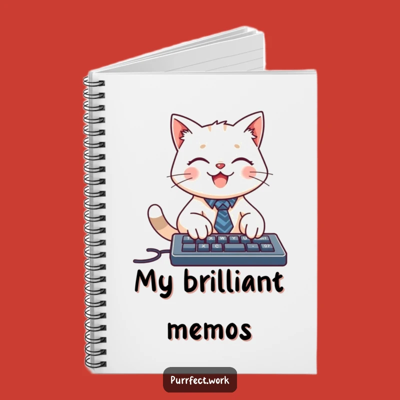 Funny Cat Tie Keyboard Notebook: Jot Down Professional Ideas
