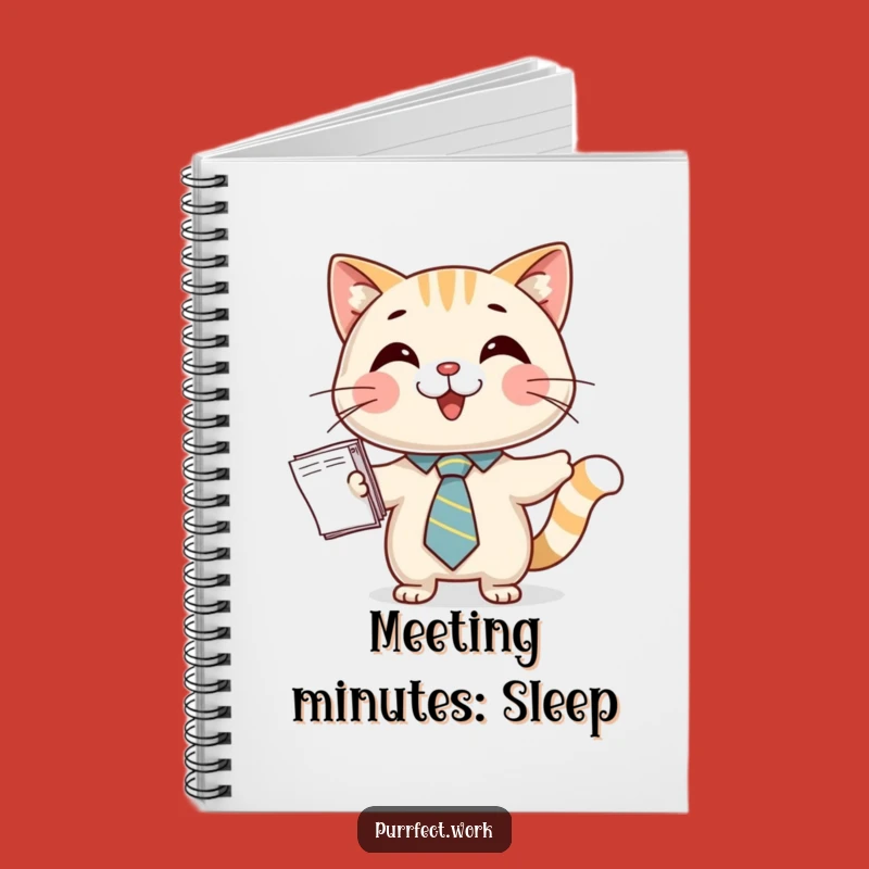 Funny Cat Tie Notebook: Happy Business Cat Presenting Papers, Professional Journal