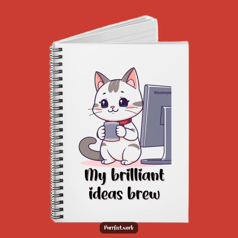 Funny Office Cat Notebook - Attentive Feline Journal for Ideas
