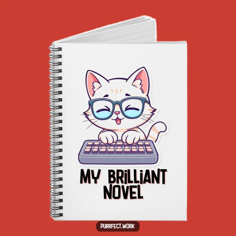 Funny Cat Glasses Keyboard Notebook - Hilarious Journal for the Smart and Witty