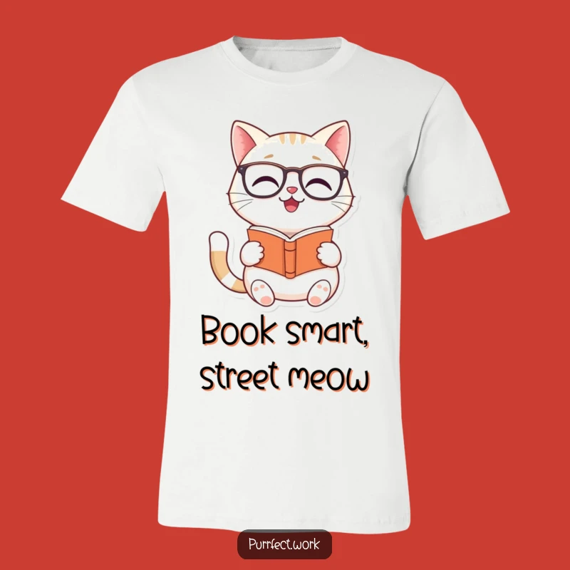 Funny Cat Reader T-Shirt: Intellectual Feline Scholar Tee, Great Funny Gift!