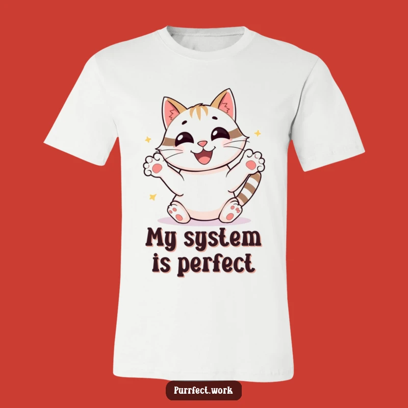 Funny Busy Cat T-Shirt: Joyful Paper Sorter, Hilarious Gift for Task Masters