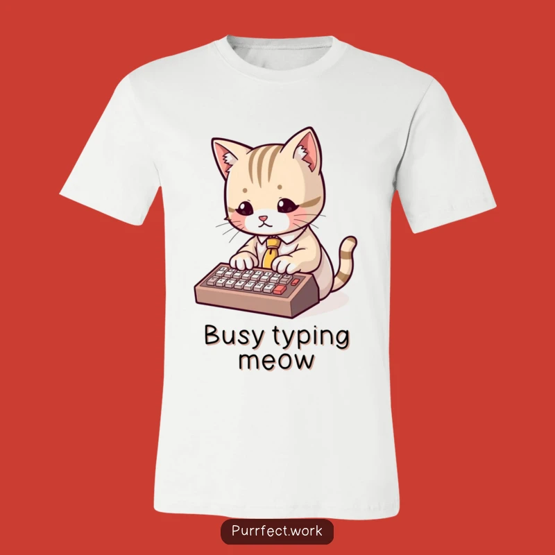 Funny Cat T-Shirt: Dapper Typist, Hilarious Feline Professional Apparel Gift