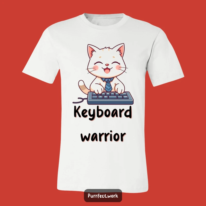 Funny Cat Tie Keyboard T-Shirt: Business Cat Tee Gift