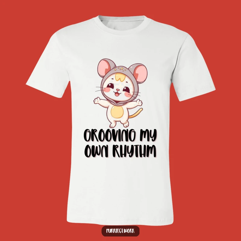 Funny Mouse Cat T-Shirt: Playful Feline Dancer Tee, Great Funny Gift!