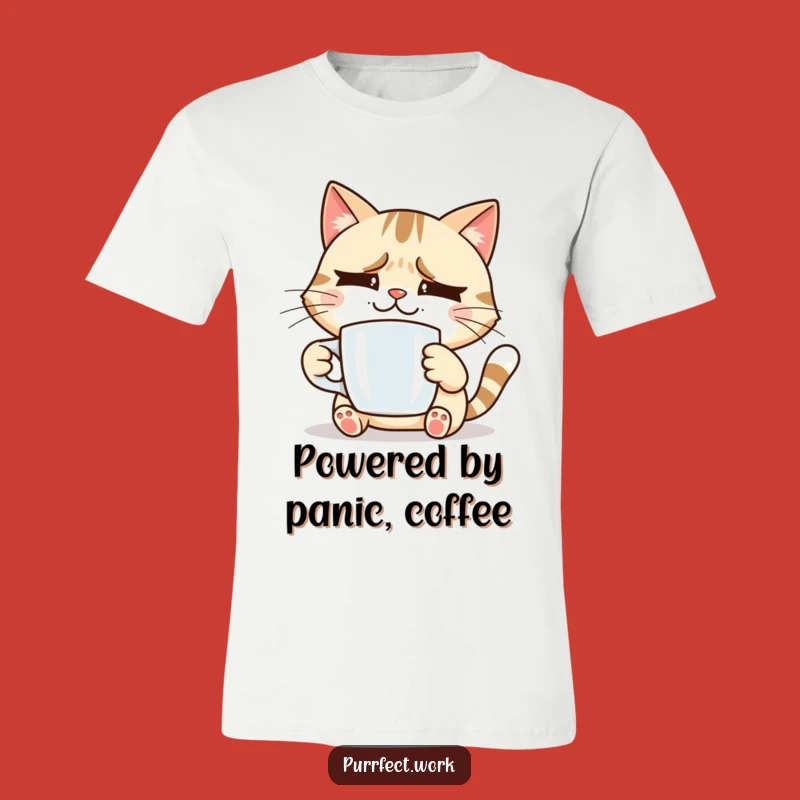 Funny Stressed Cat T-Shirt: Smiling Feline Power, Hilarious Everyday Wear Gift