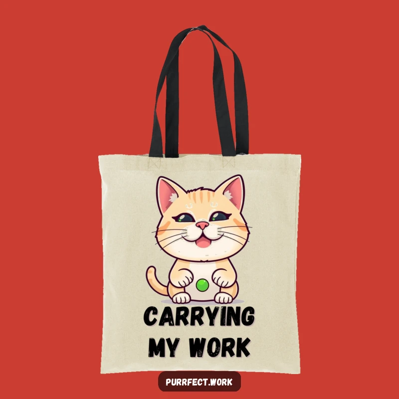 Funny WFH Tote Bag - Hilarious Cat Video Call Accessory