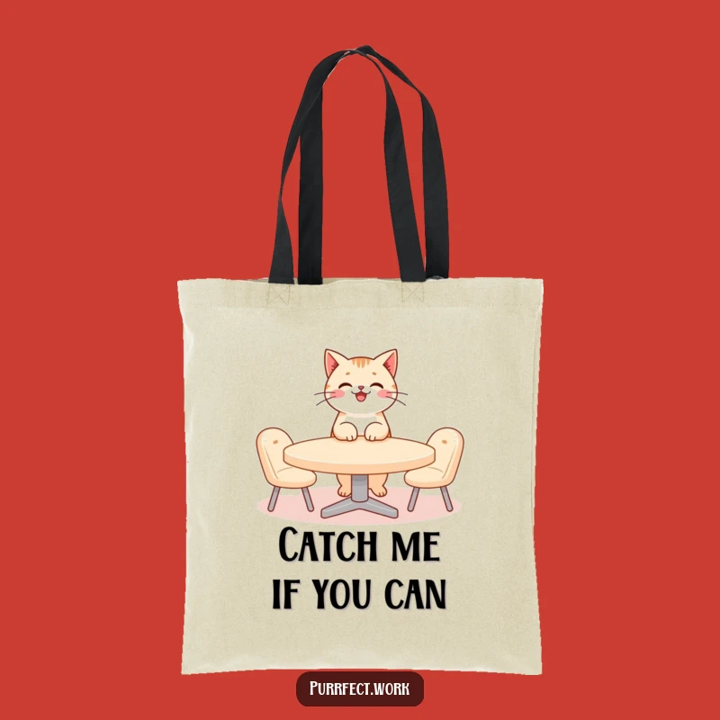 Funny Cat Meeting Tote Bag: Stylish Feline Boss Carries Humor to Tiny Office Gathering