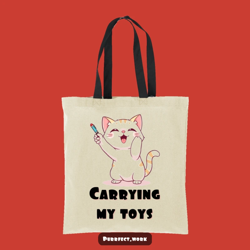 Funny Cat Pen Batting Tote Bag - Hilarious Companion for Playful Adventures