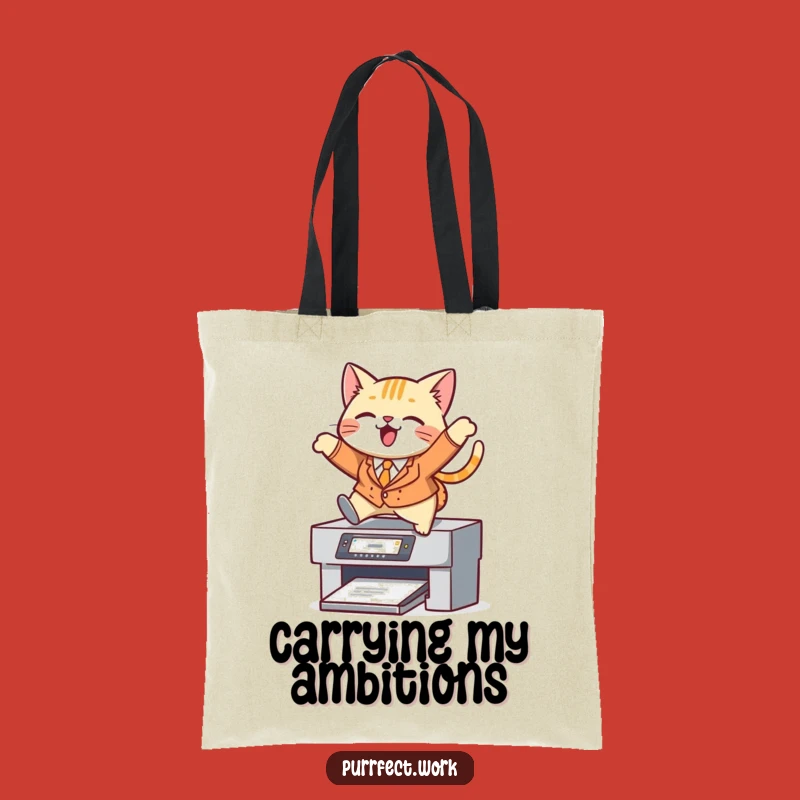 Funny Cat Suit Printer Tote Bag: Stylish and Hilarious for the Ambitious