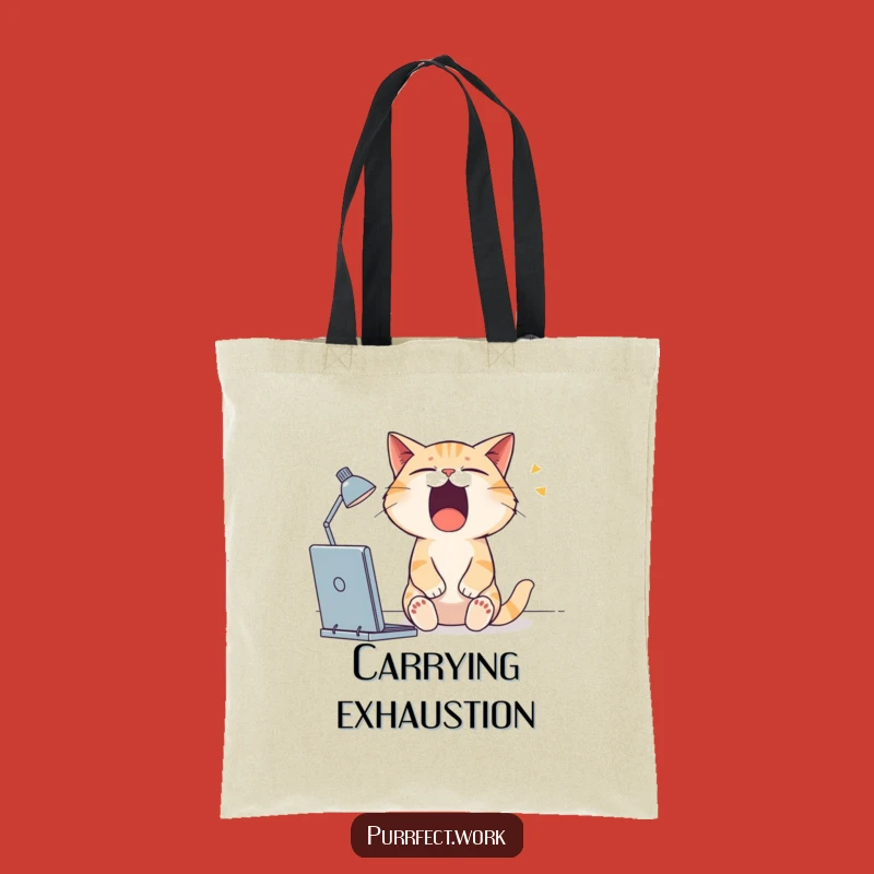 Funny Sleepy Cat Tote Bag: Carry Your Essentials When You Can Barely Function