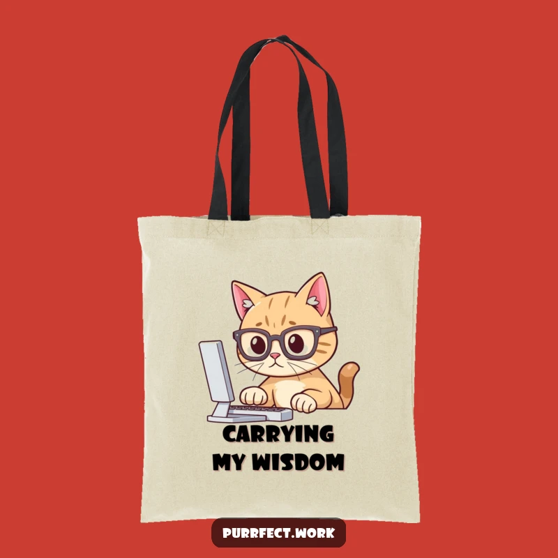Funny Smart Cat Tote Bag: Carry Your Books and Brains in Style