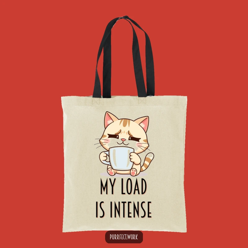 Funny Stressed Cat Tote Bag: Coffee Lover Design, Hilarious Bag for Daily Errands