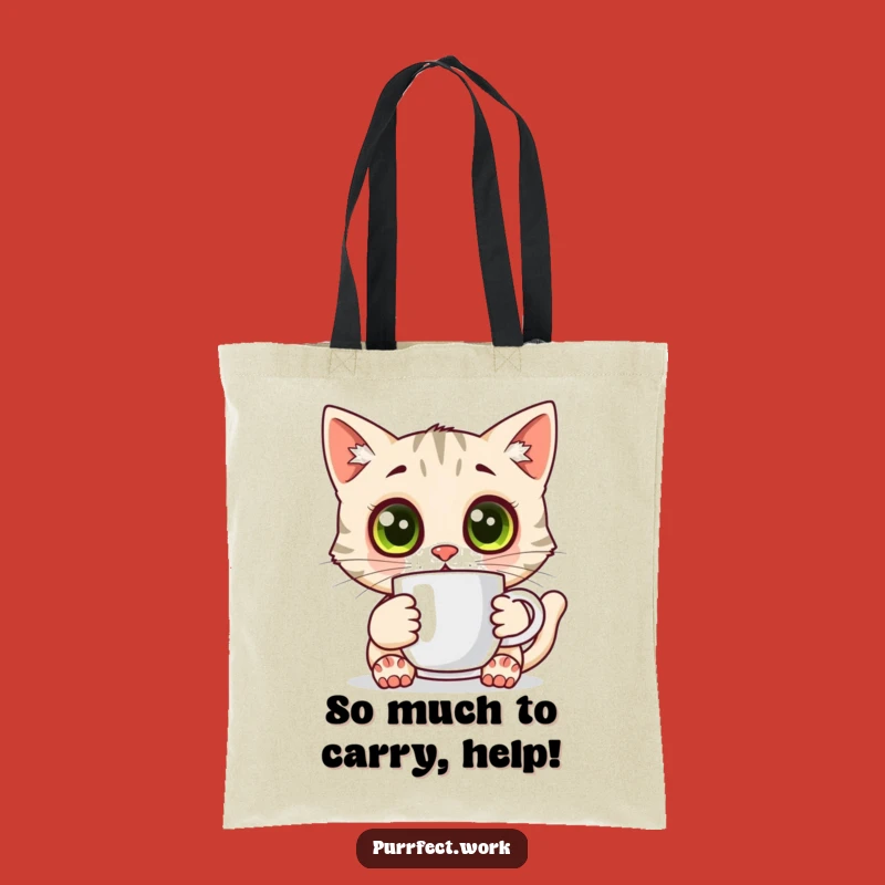 Funny Surprised Cat Tote Bag: Hilarious Accessory for Everyday Surprises