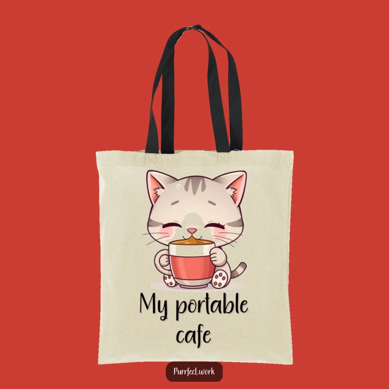 Funny Cat Coffee Tote Bag: Carry Your Joy - A Hilarious Gift!
